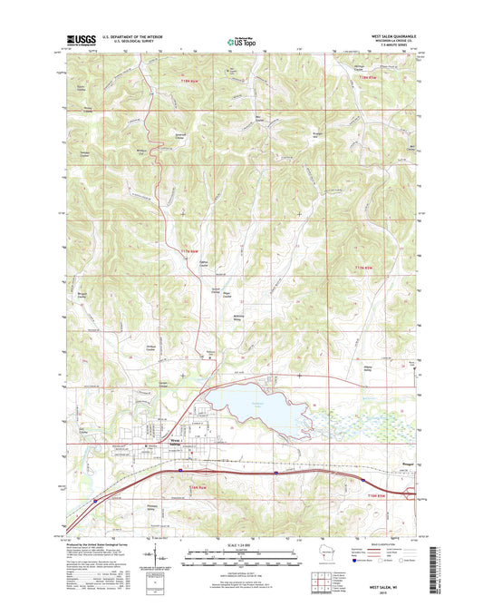 West Salem Wisconsin US Topo Map Image