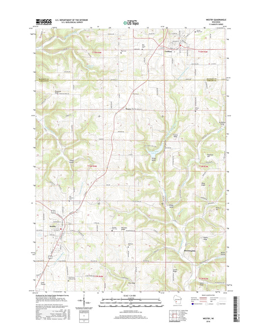 Westby Wisconsin US Topo Map Image