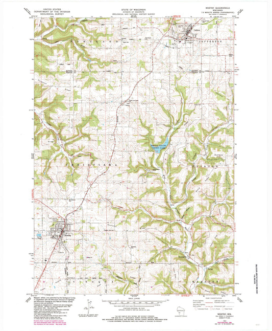 Classic USGS Westby Wisconsin 7.5'x7.5' Topo Map Image