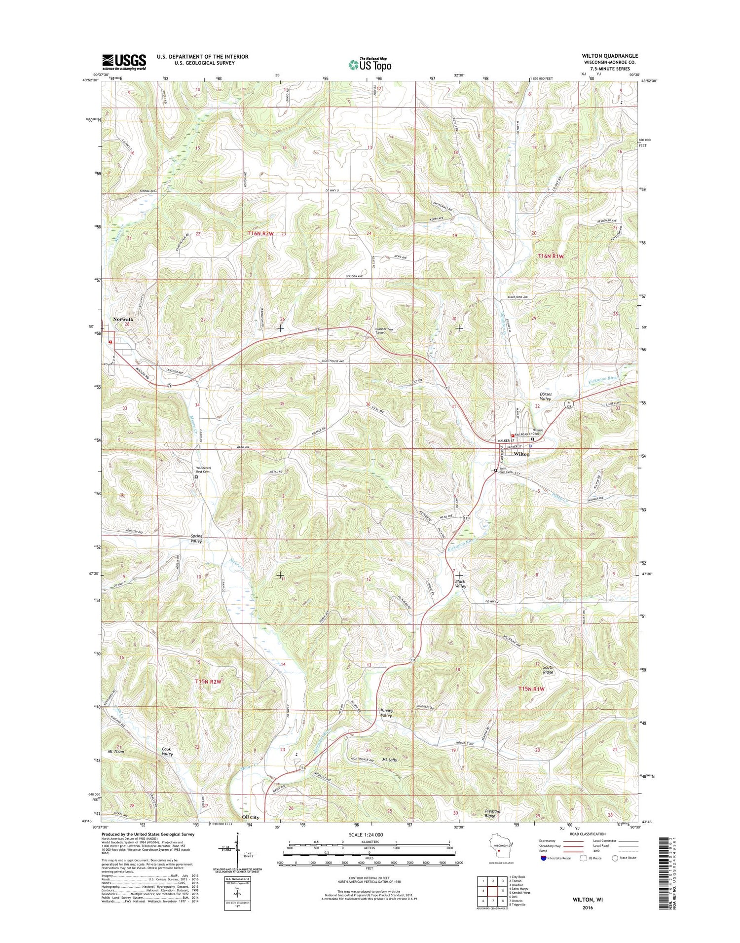 Wilton Wisconsin US Topo Map Image