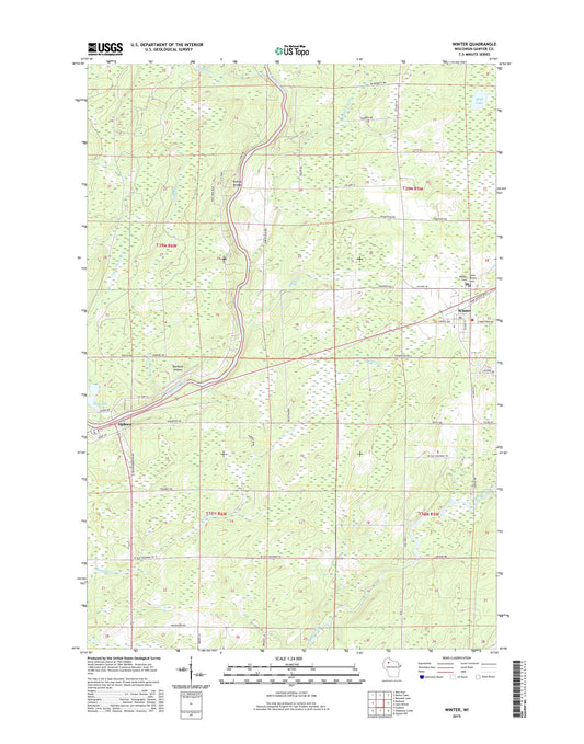 Winter Wisconsin US Topo Map Image