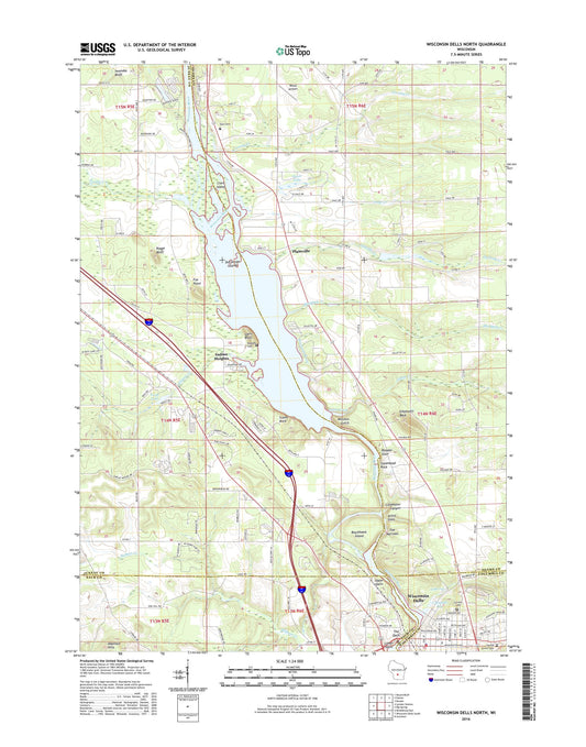 Wisconsin Dells North Wisconsin US Topo Map Image