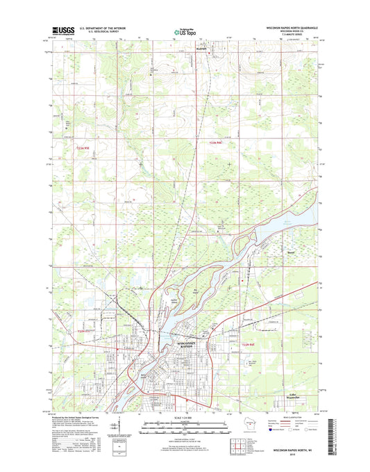 Wisconsin Rapids North Wisconsin US Topo Map Image