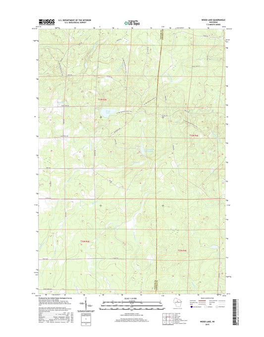 Wood Lake Wisconsin US Topo Map Image