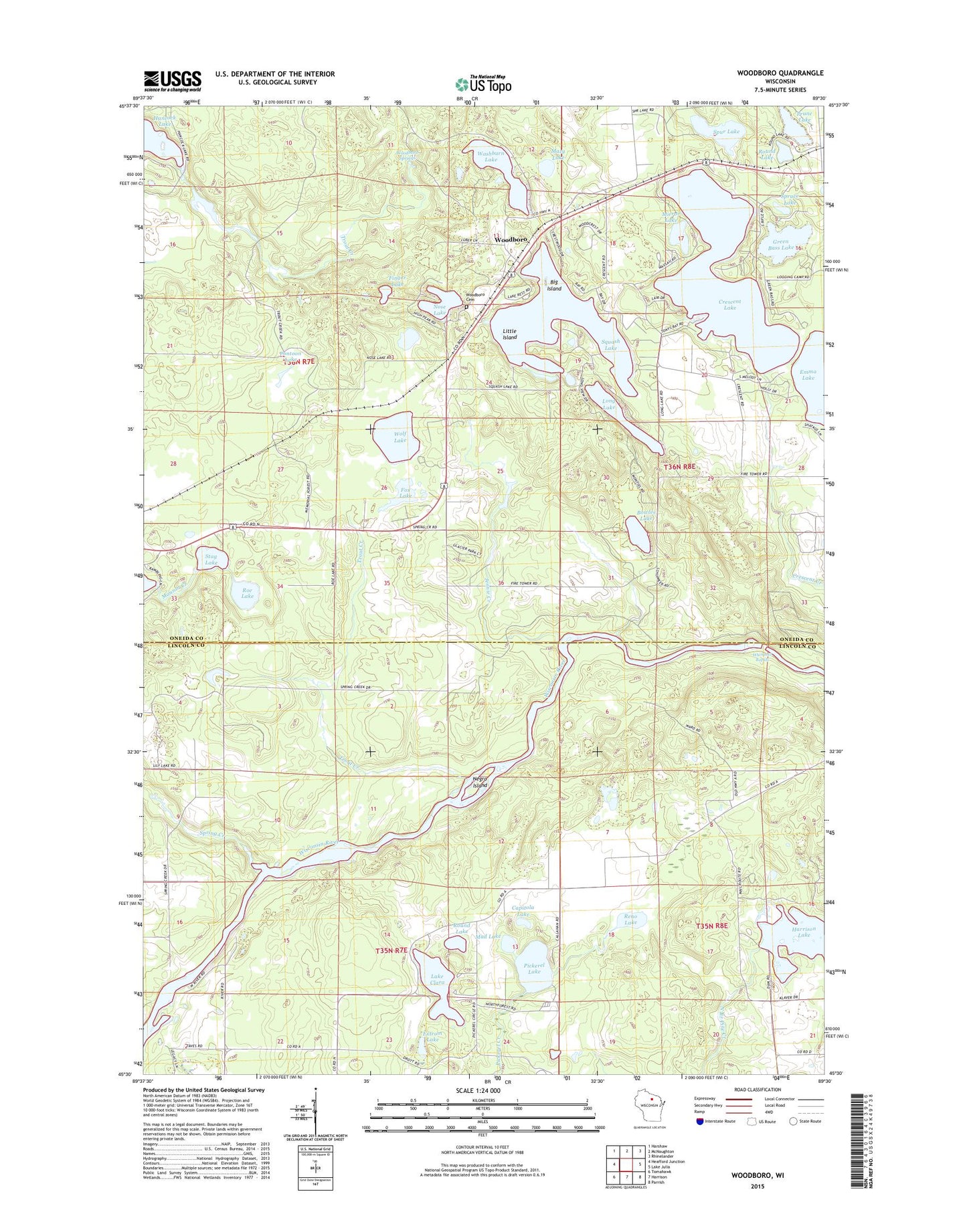 Woodboro Wisconsin US Topo Map Image