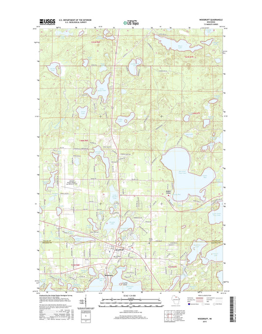 Woodruff Wisconsin US Topo Map Image