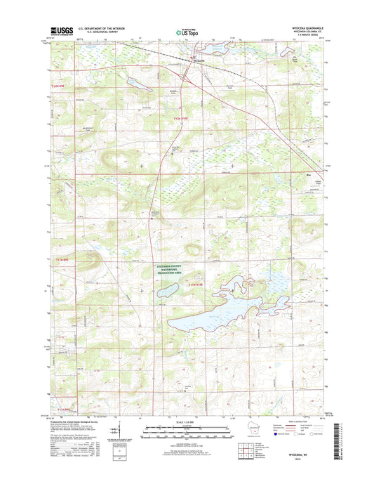Wyocena Wisconsin US Topo Map Image
