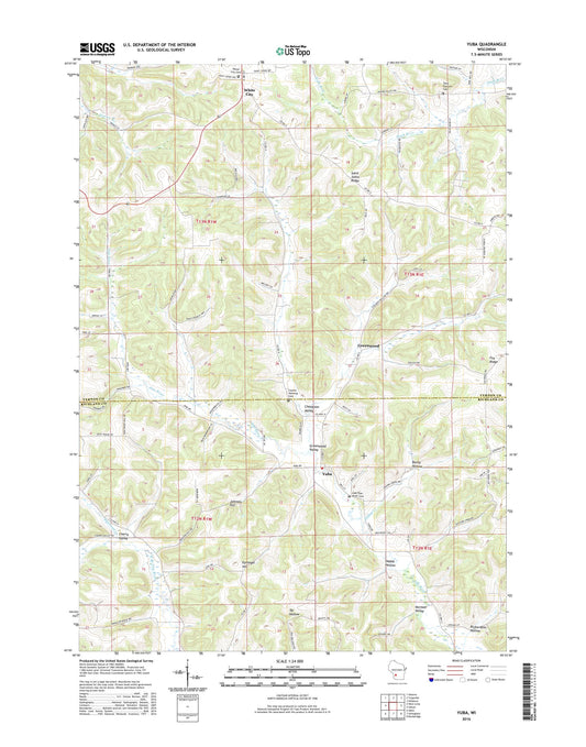Yuba Wisconsin US Topo Map Image