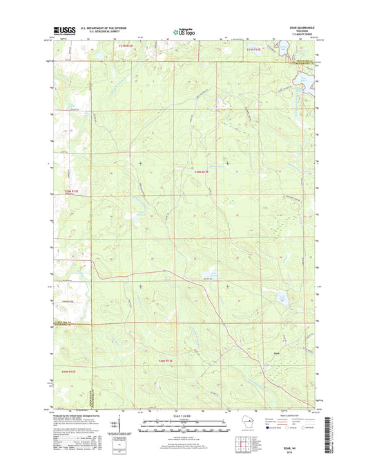 Zoar Wisconsin US Topo Map Image
