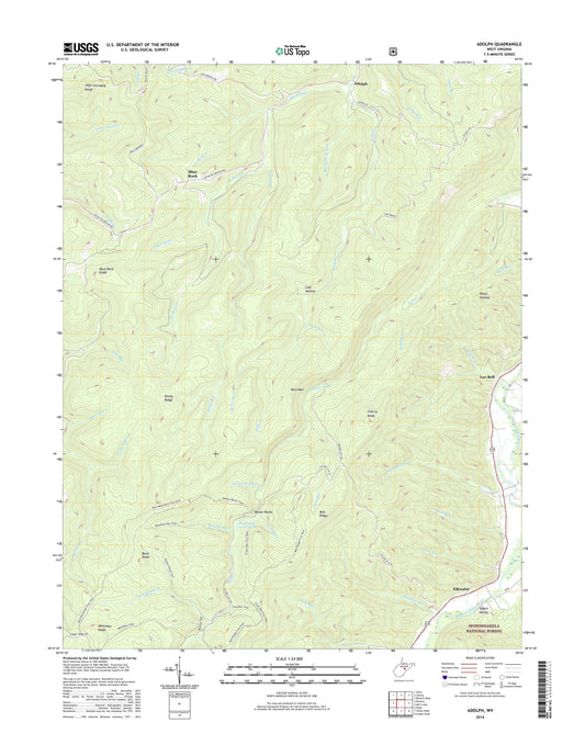 Adolph West Virginia US Topo Map Image