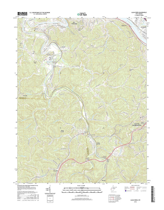 Alum Creek West Virginia US Topo Map Image