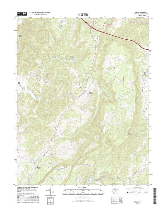 Asbury West Virginia US Topo Map Image