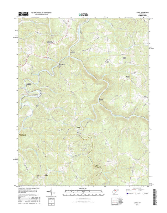 Audra West Virginia US Topo Map Image