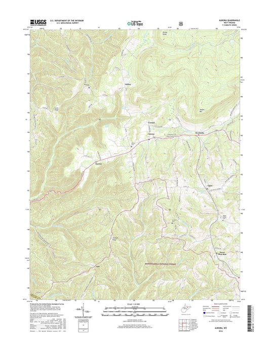 Aurora West Virginia US Topo Map Image