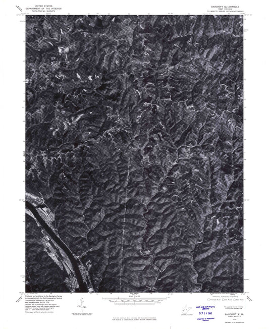 Classic USGS Bancroft West Virginia 7.5'x7.5' Topo Map Image