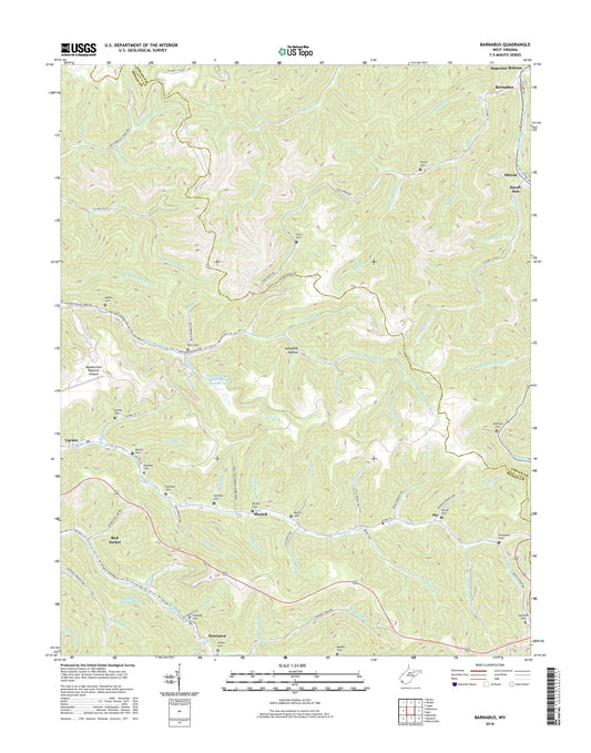 Barnabus West Virginia US Topo Map Image
