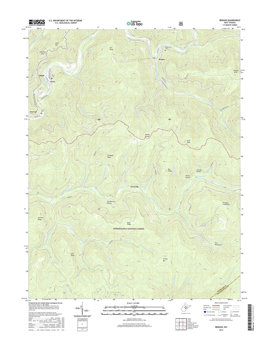 Bergoo West Virginia US Topo Map Image
