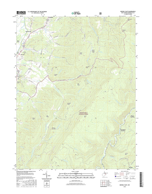 Beverly East West Virginia US Topo Map Image