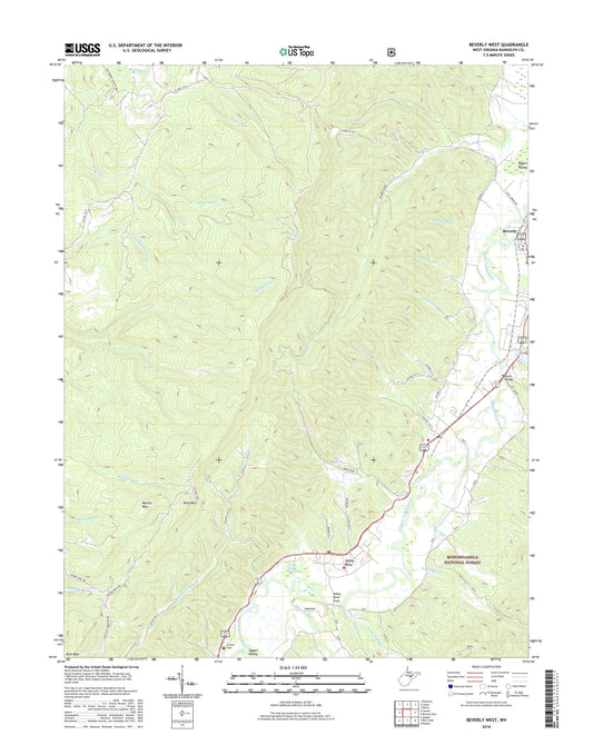 Beverly West West Virginia US Topo Map Image