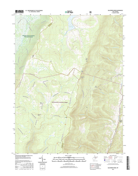 Blackbird Knob West Virginia US Topo Map Image