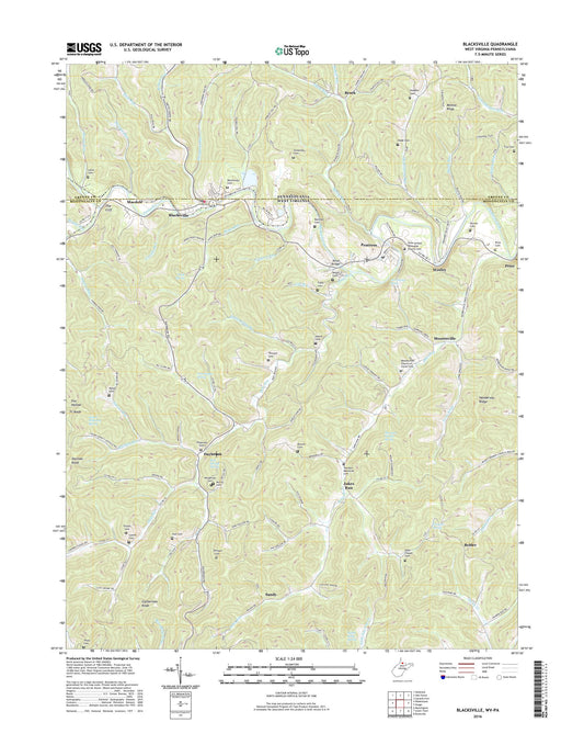 Blacksville West Virginia US Topo Map Image