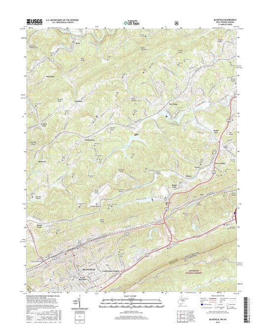 Bluefield West Virginia US Topo Map Image