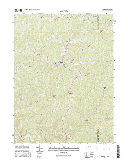 Cameron West Virginia US Topo Map Image