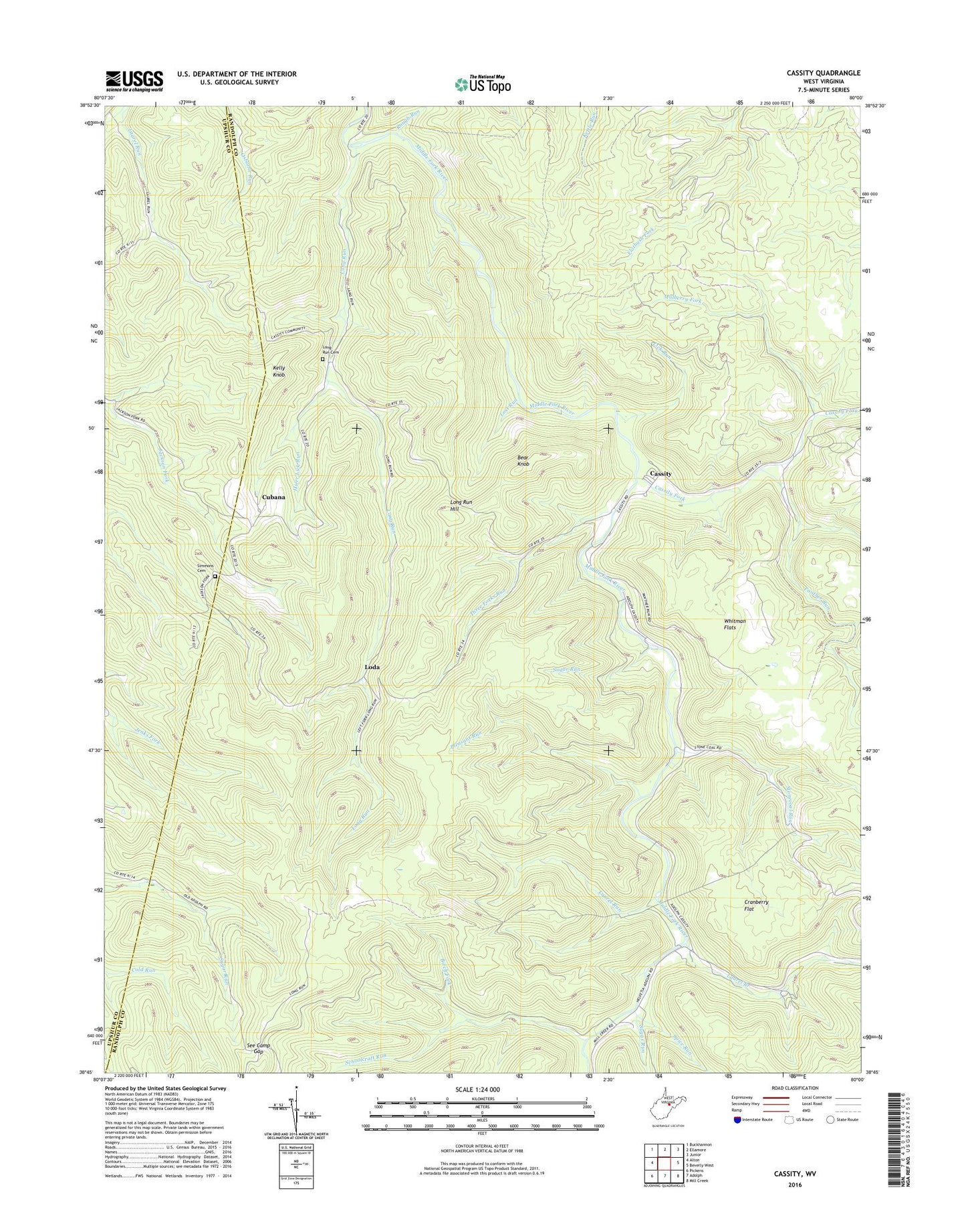Cassity West Virginia US Topo Map Image