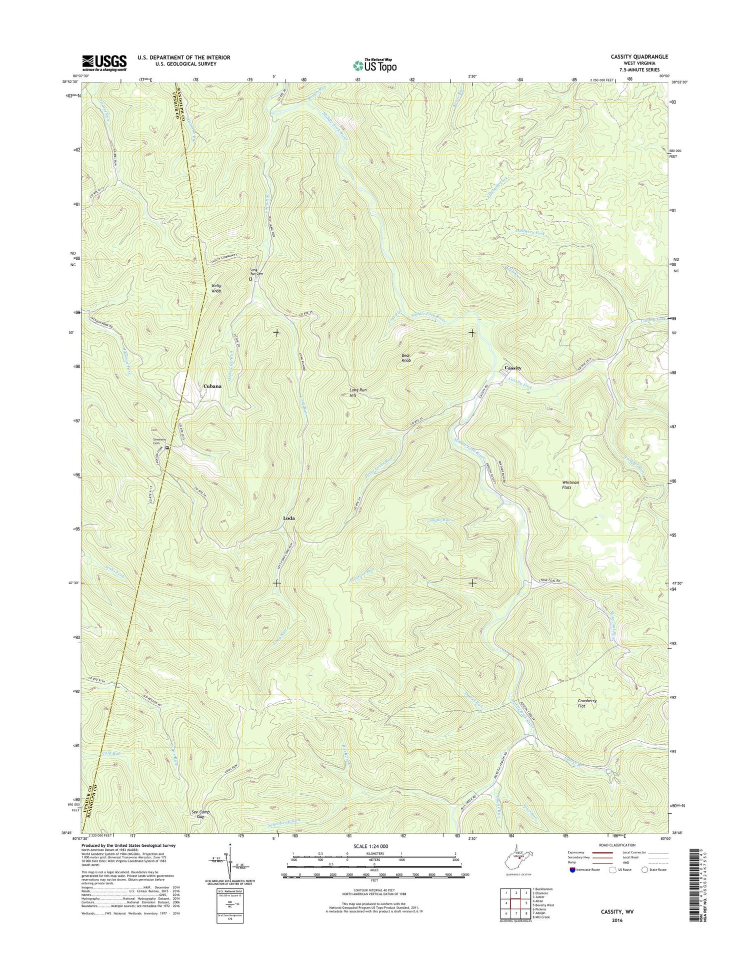 Cassity West Virginia US Topo Map Image