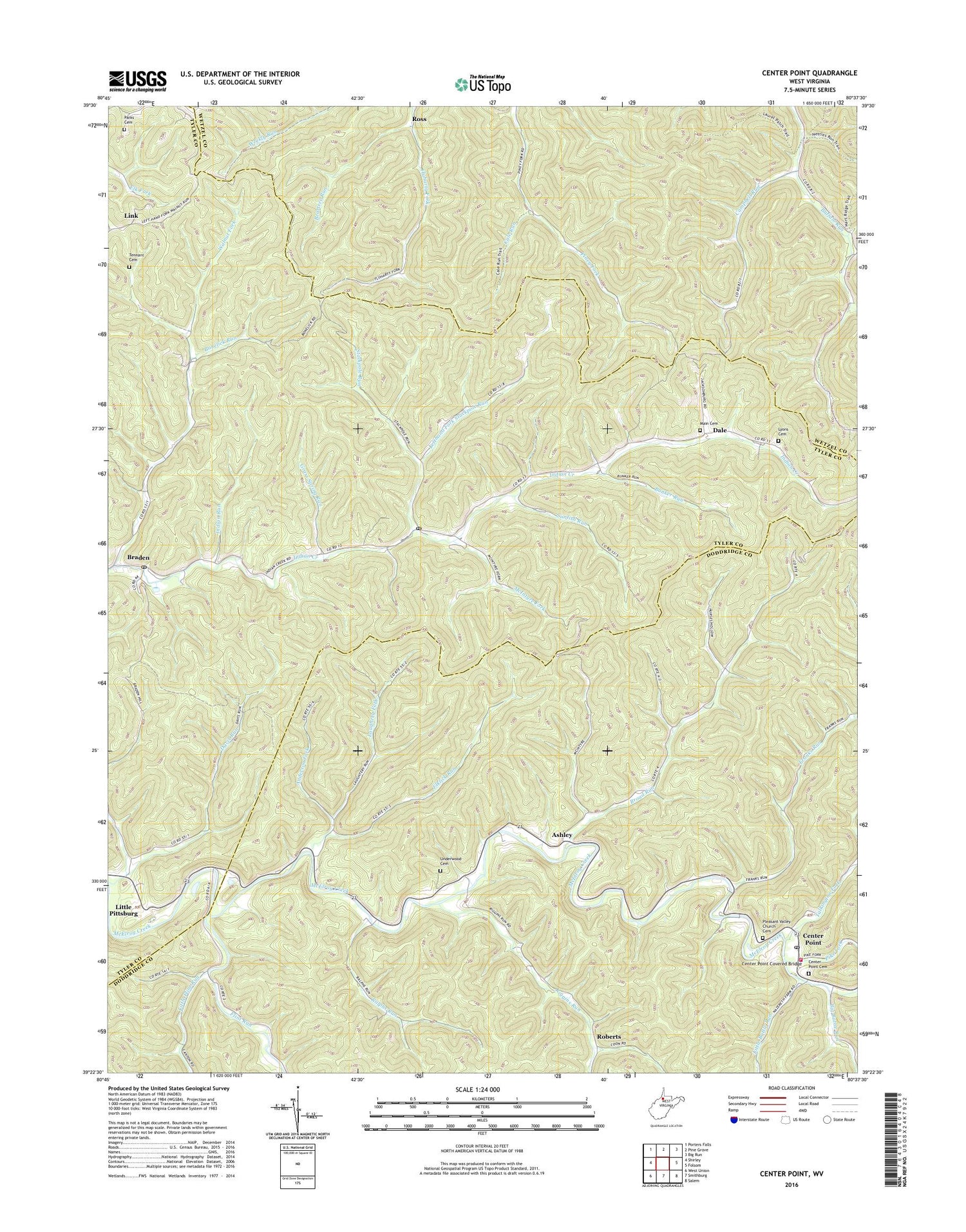 Center Point West Virginia US Topo Map Image