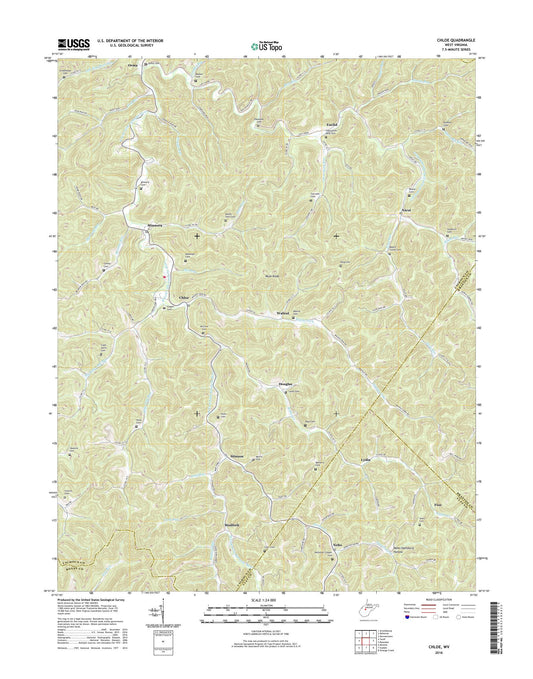 Chloe West Virginia US Topo Map Image