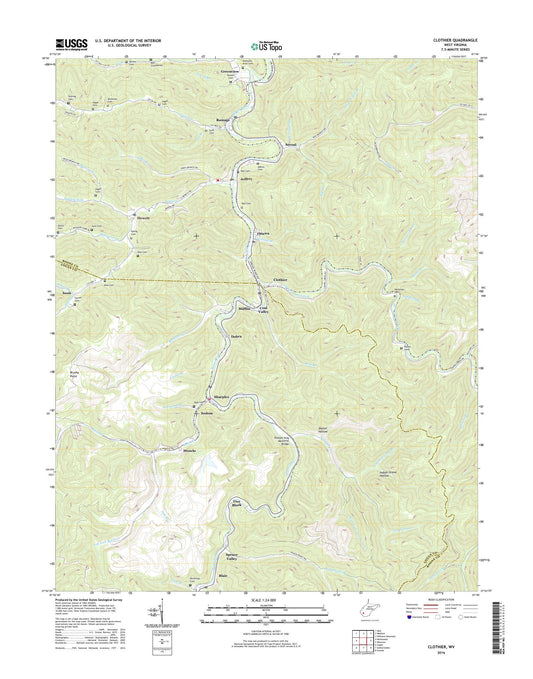Clothier West Virginia US Topo Map Image