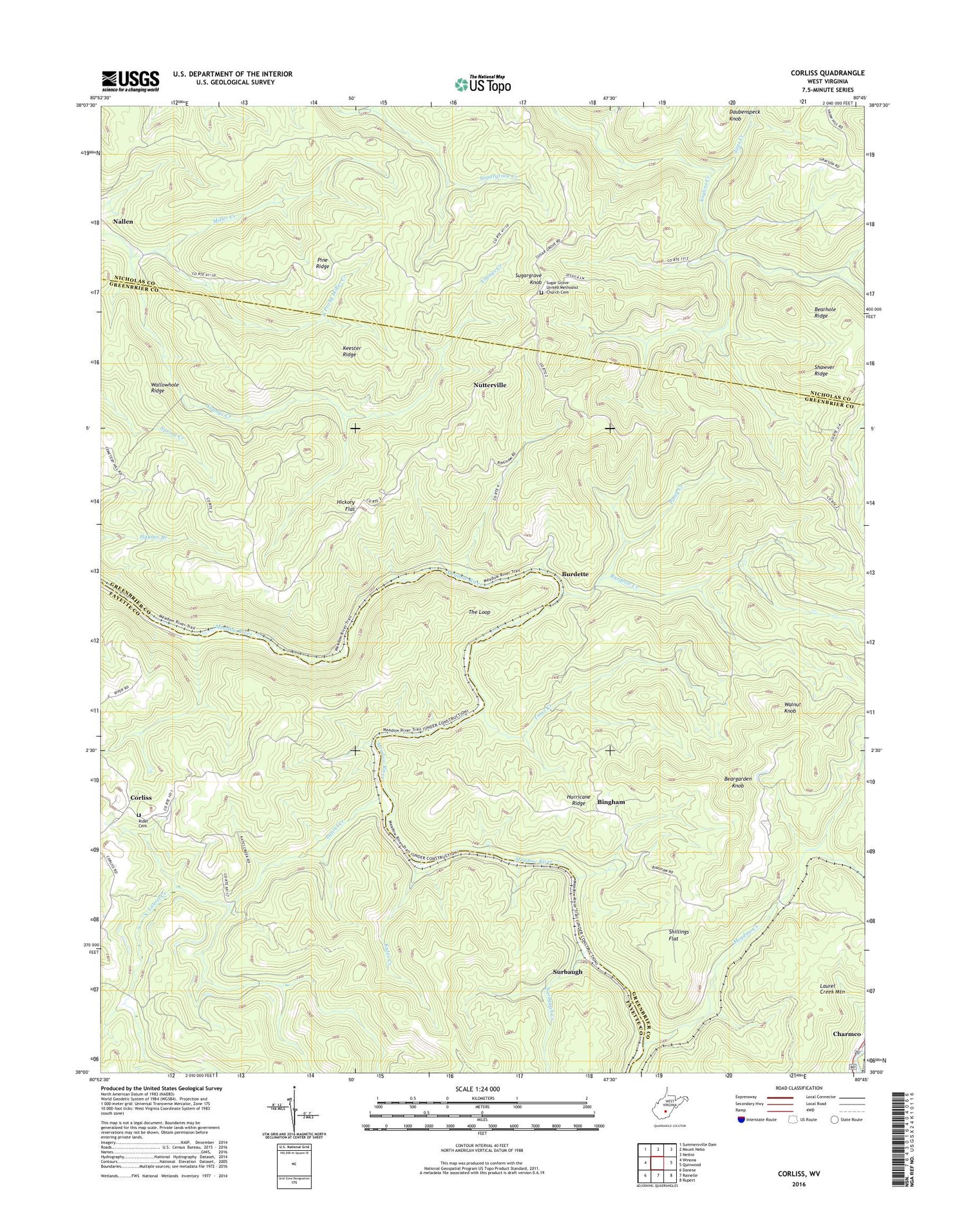 Corliss West Virginia US Topo Map Image