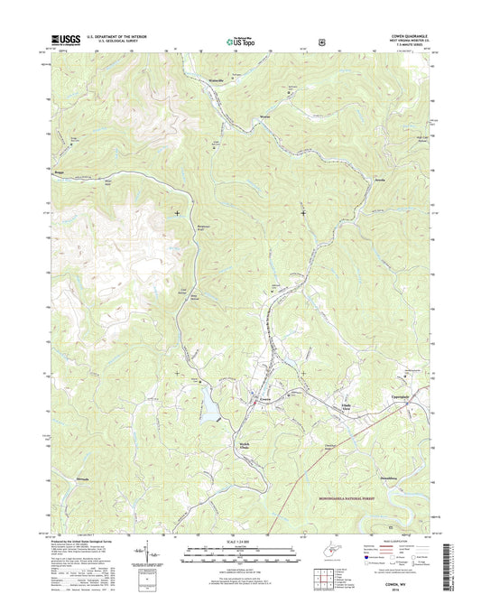 Cowen West Virginia US Topo Map Image