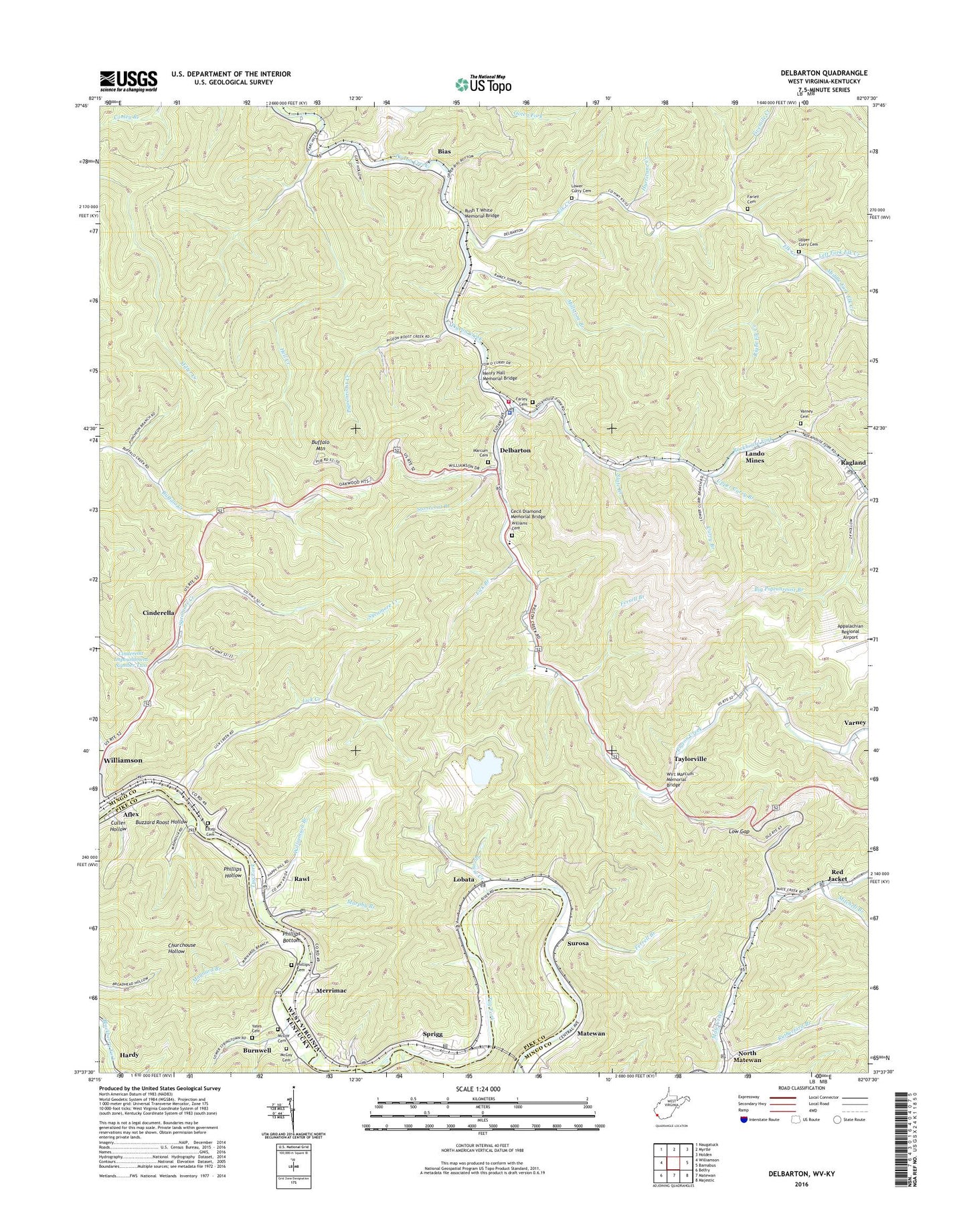 Delbarton West Virginia US Topo Map Image