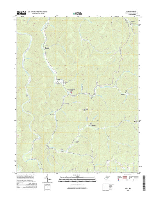 Diana West Virginia US Topo Map Image