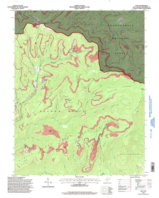 Classic USGS Duo West Virginia 7.5'x7.5' Topo Map Image