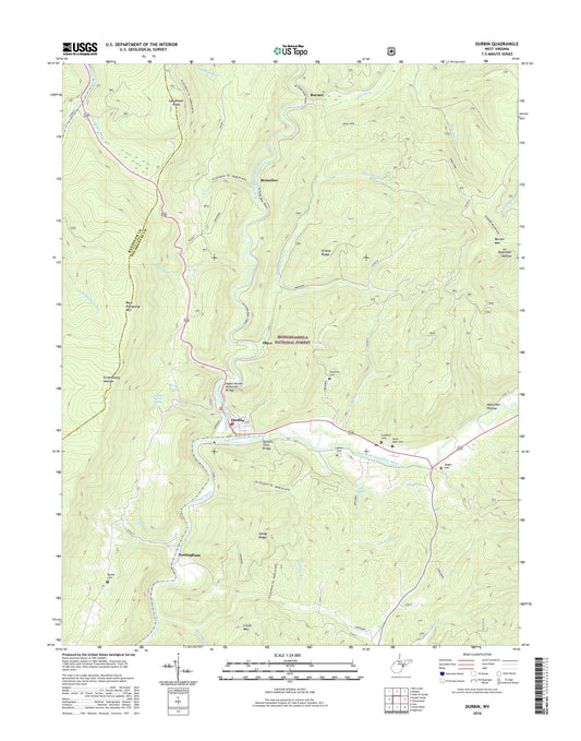 Durbin West Virginia US Topo Map Image