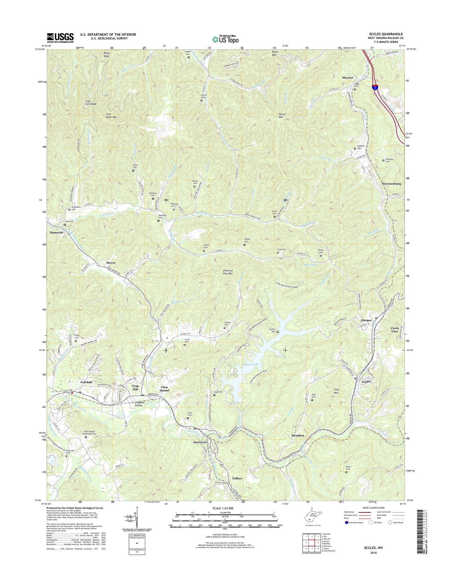 Eccles West Virginia US Topo Map Image