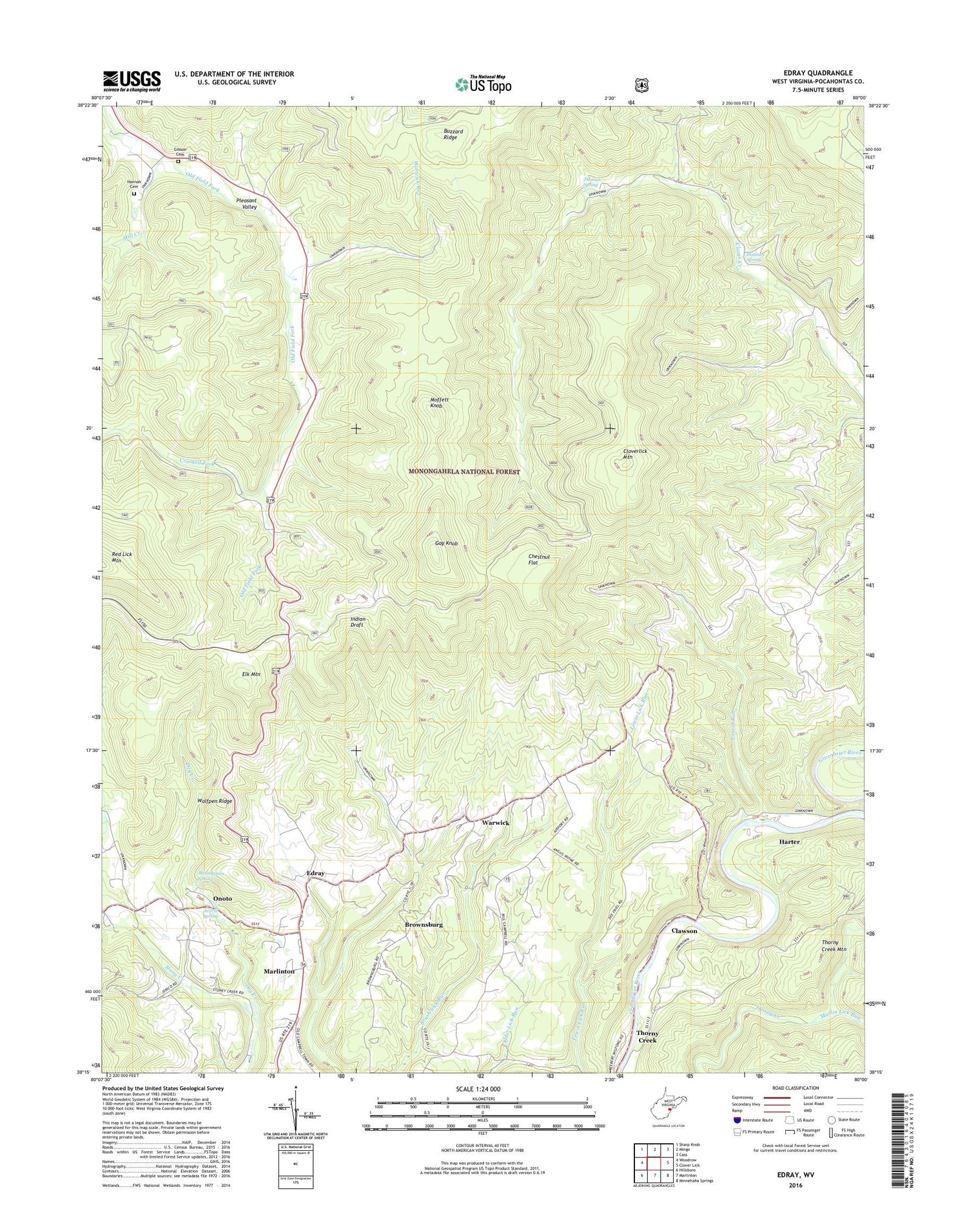 Edray West Virginia US Topo Map Image