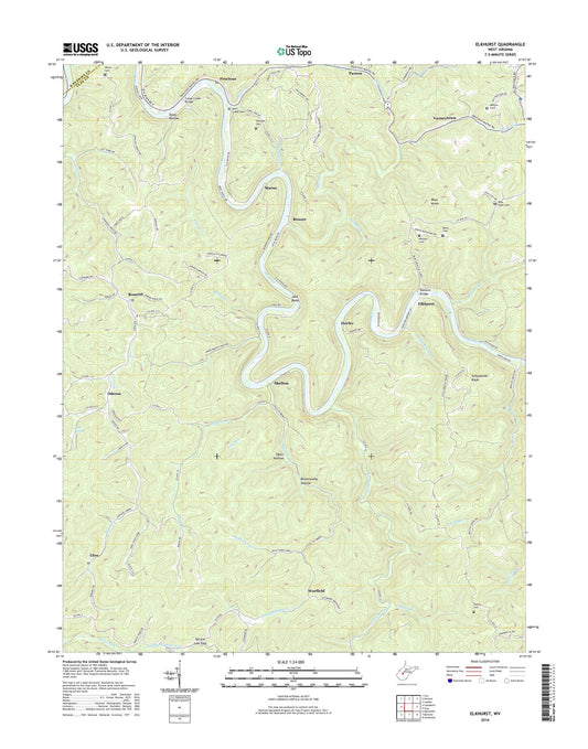 Elkhurst West Virginia US Topo Map Image