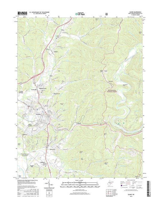 Elkins West Virginia US Topo Map Image