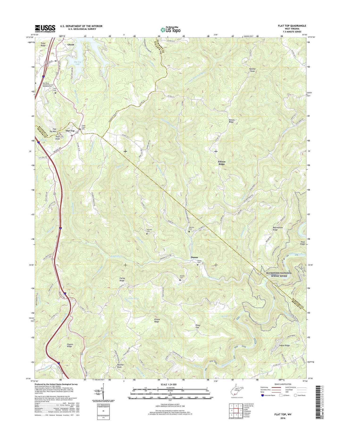 Flat Top West Virginia US Topo Map Image