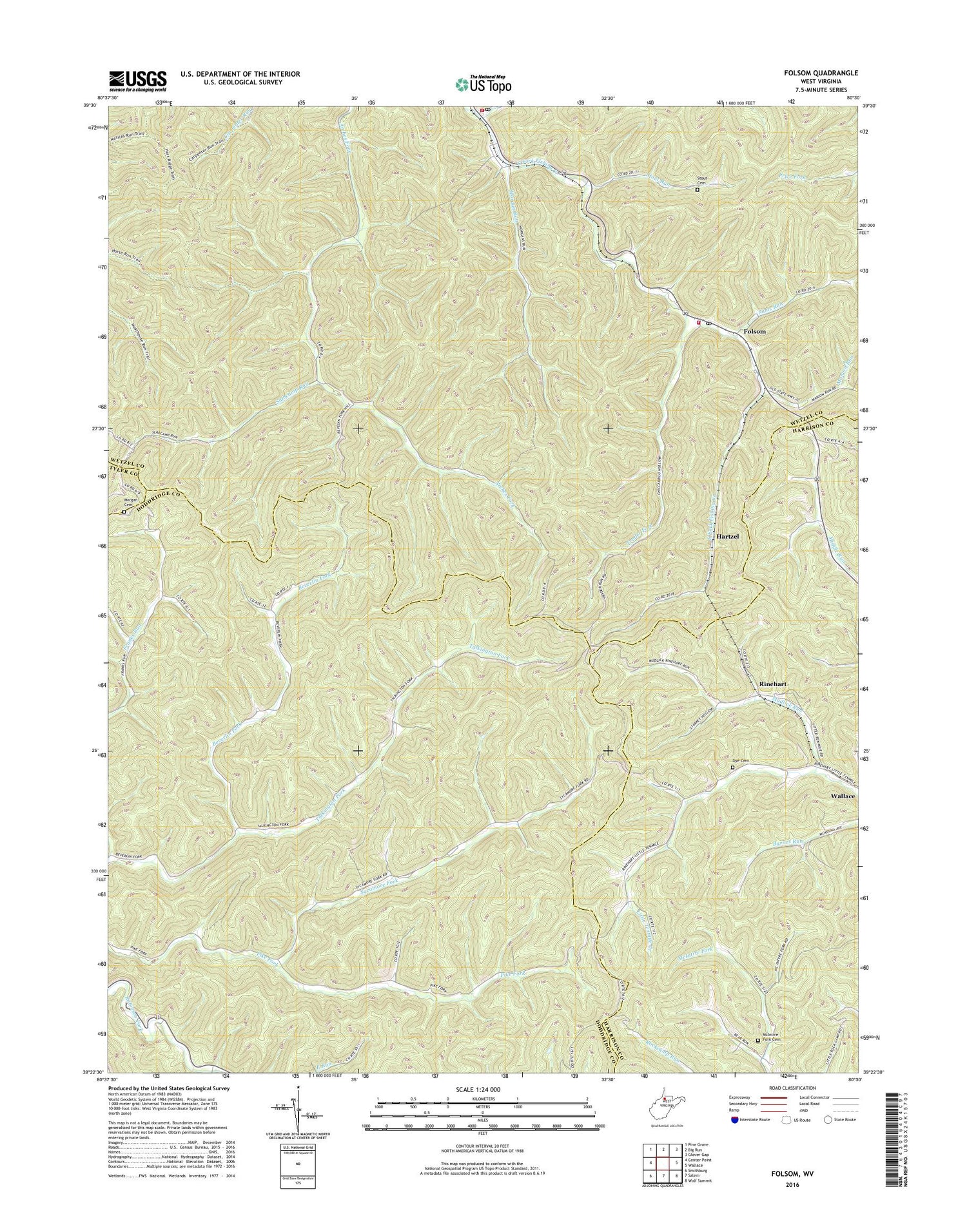 Folsom West Virginia US Topo Map Image