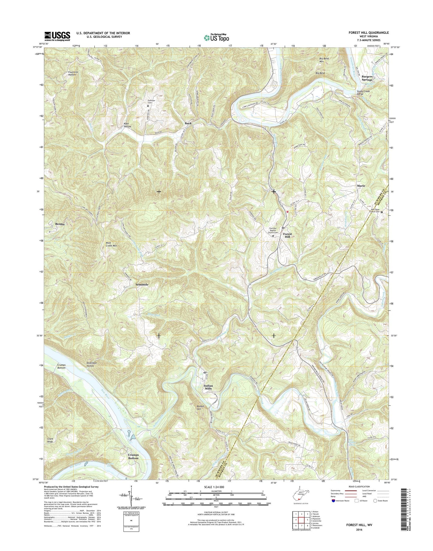 Forest Hill West Virginia US Topo Map Image