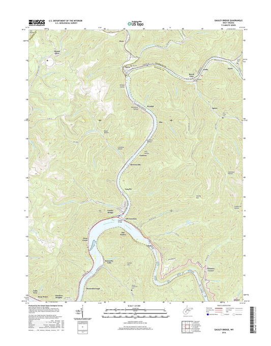 Gauley Bridge West Virginia US Topo Map Image