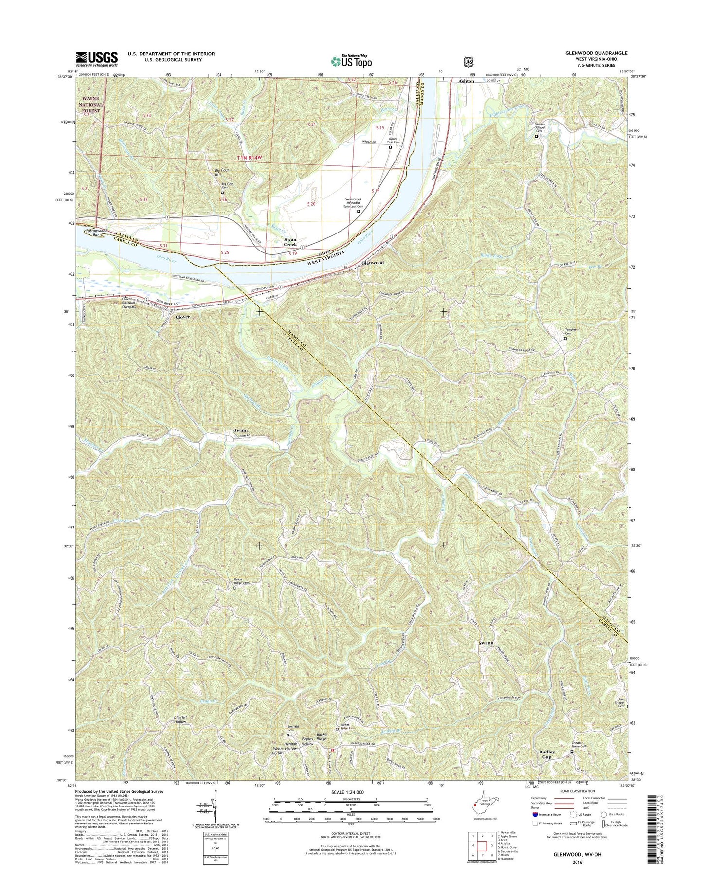 Glenwood West Virginia US Topo Map Image