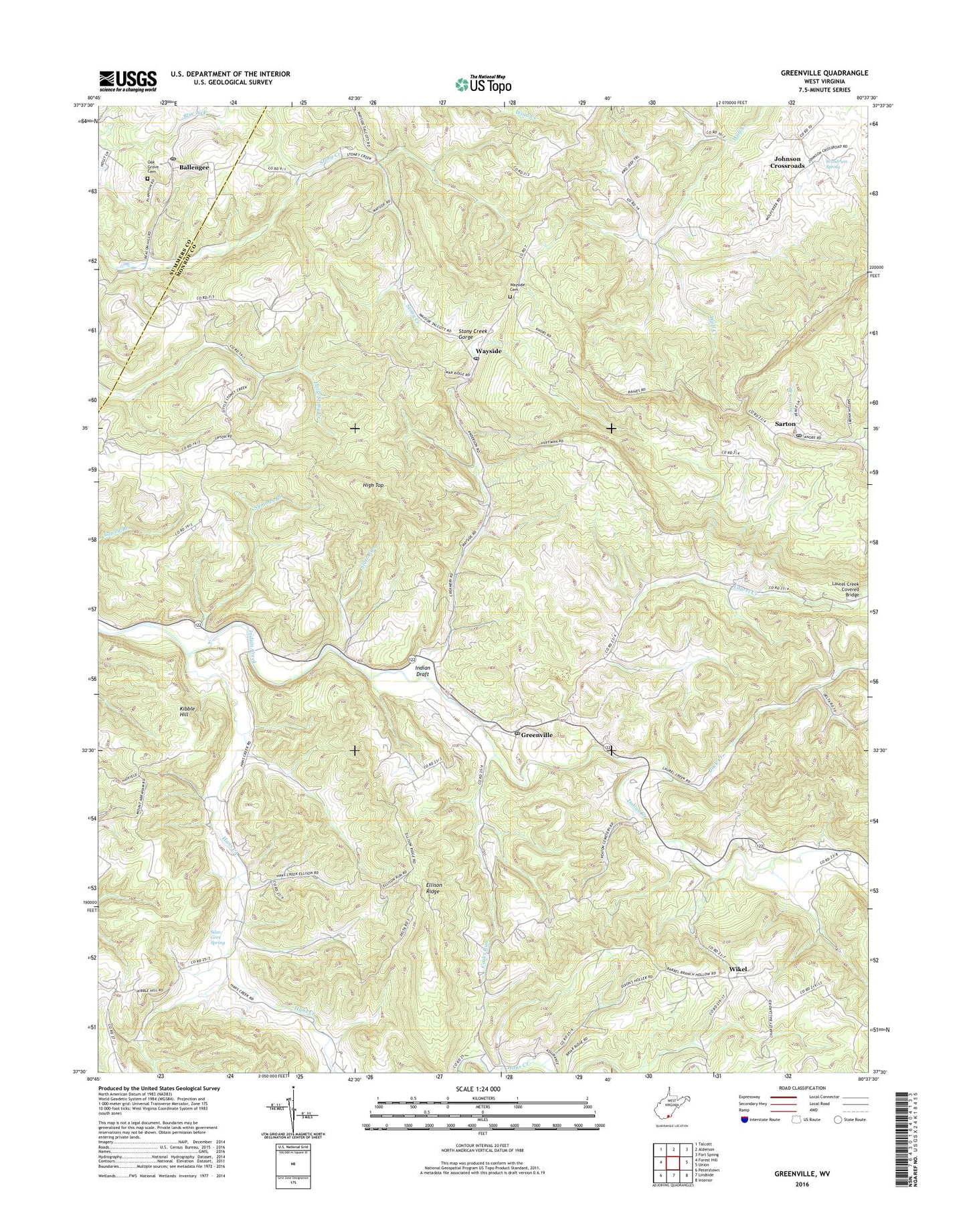 Greenville West Virginia US Topo Map Image