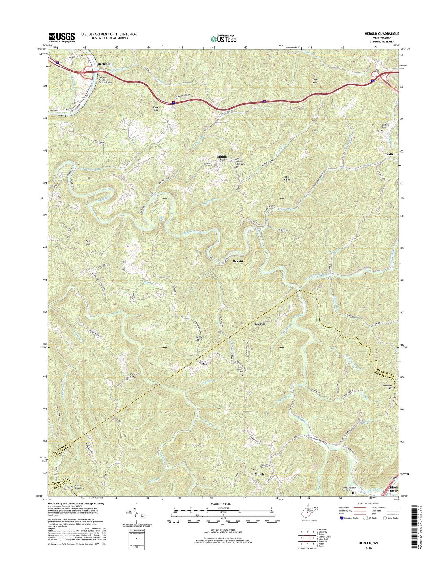 Herold West Virginia US Topo Map Image