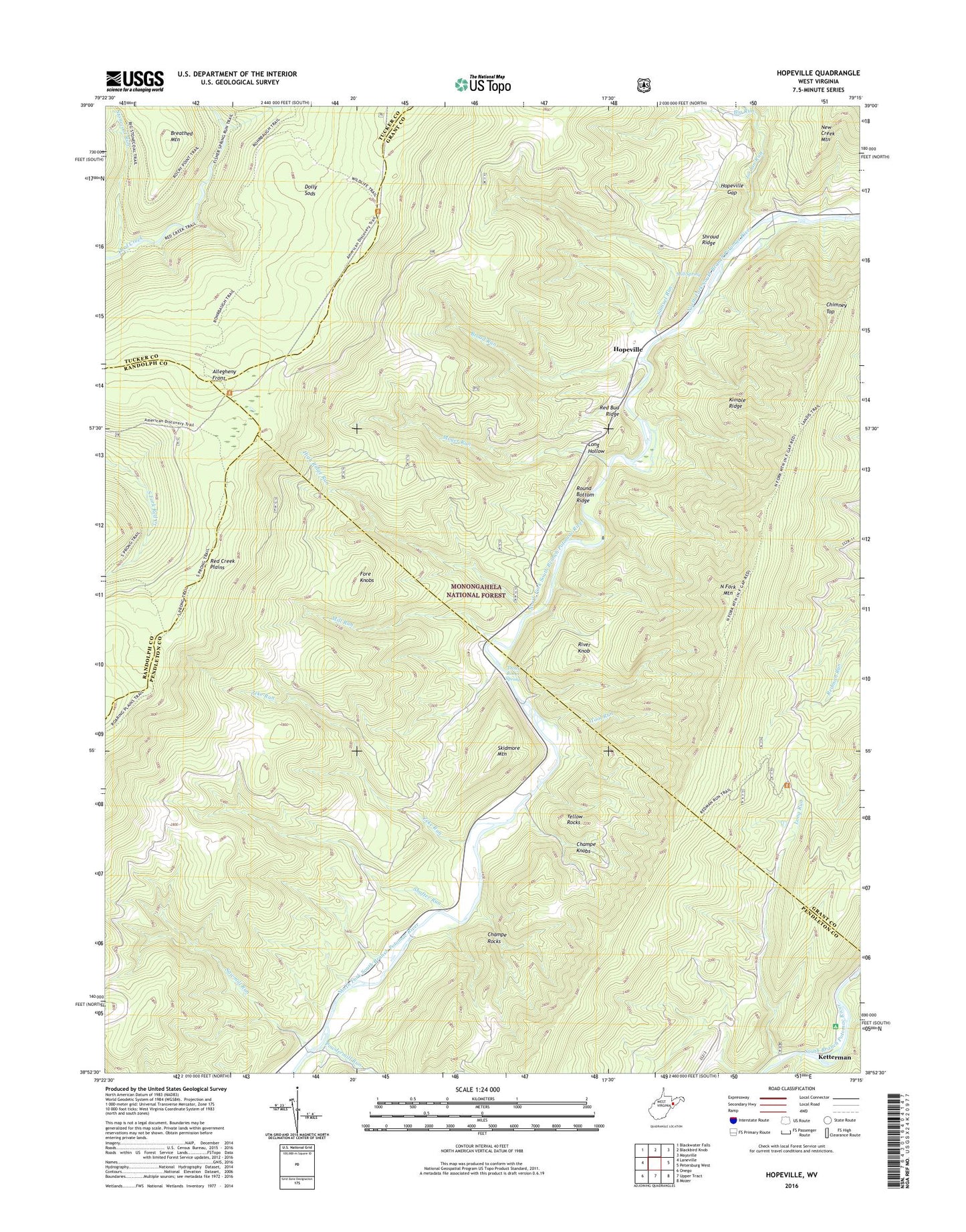 Hopeville West Virginia US Topo Map Image